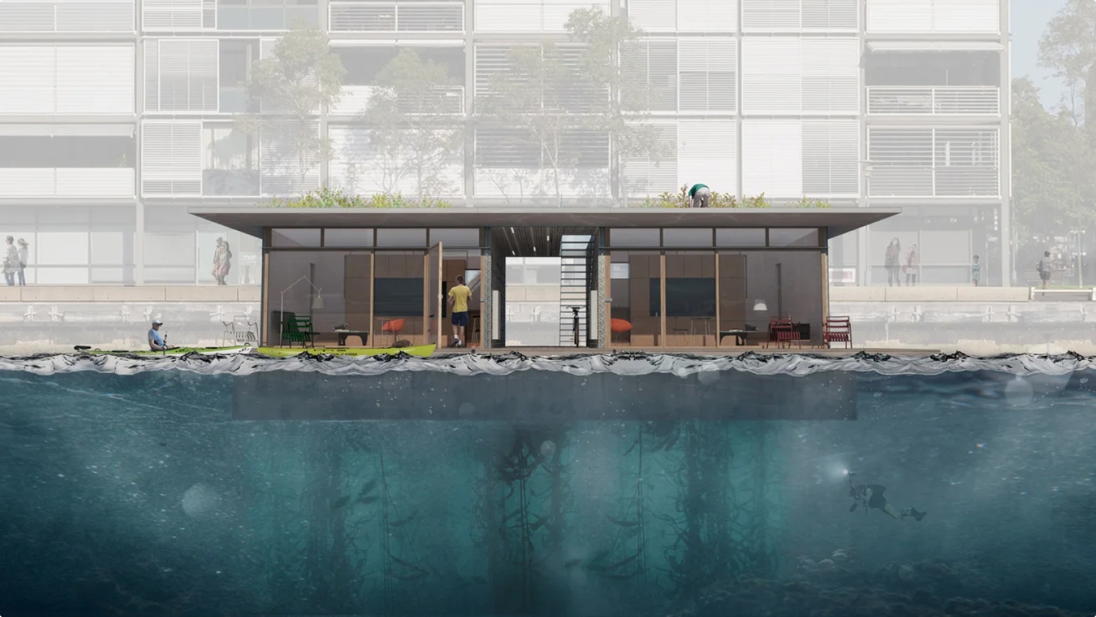 Harbour Life floating home concept for affordable housing on Sydney Harbour