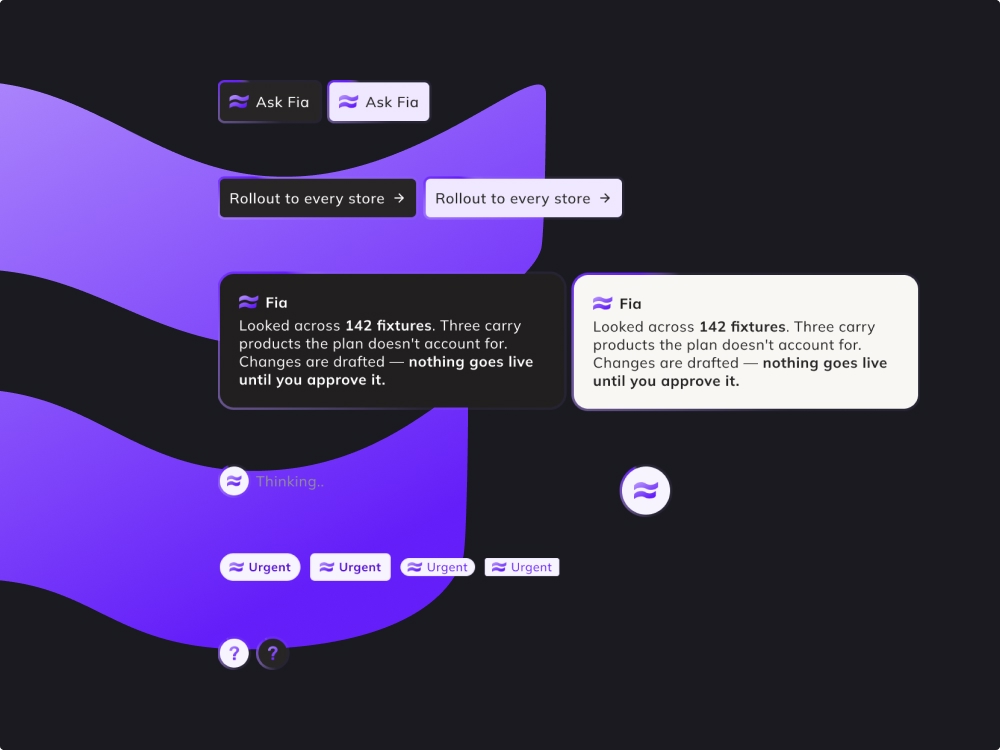 Flagship design system components for retail merchandising workflows