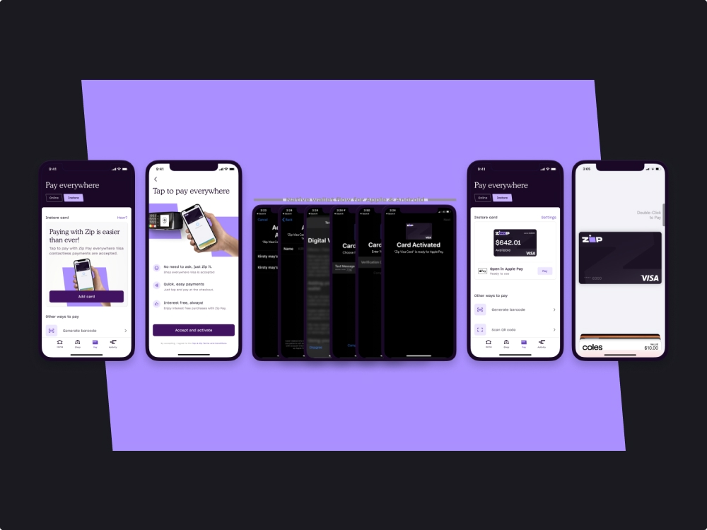 Zip digital card provisioning flow for Apple and Google Wallet